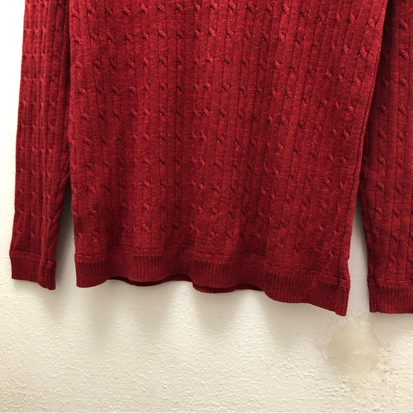 Croft & Barrow Women's Size L Red Sequined Scoop Neck Long Sleeve Knit Sweater - Picture 6 of 8